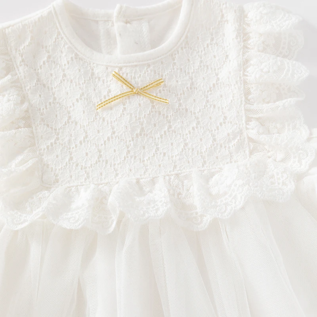Baby Christening Dress With Headband/Bonnet 
