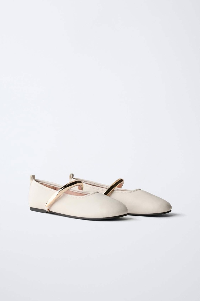 Zara White Ballet Shoes 