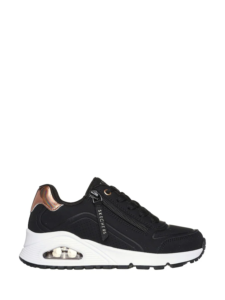 Skechers Girls Uno Gen 1 Sneakers (Black & White)
