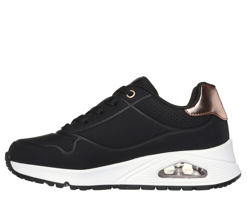 Skechers Girls Uno Gen 1 Sneakers (Black & White)