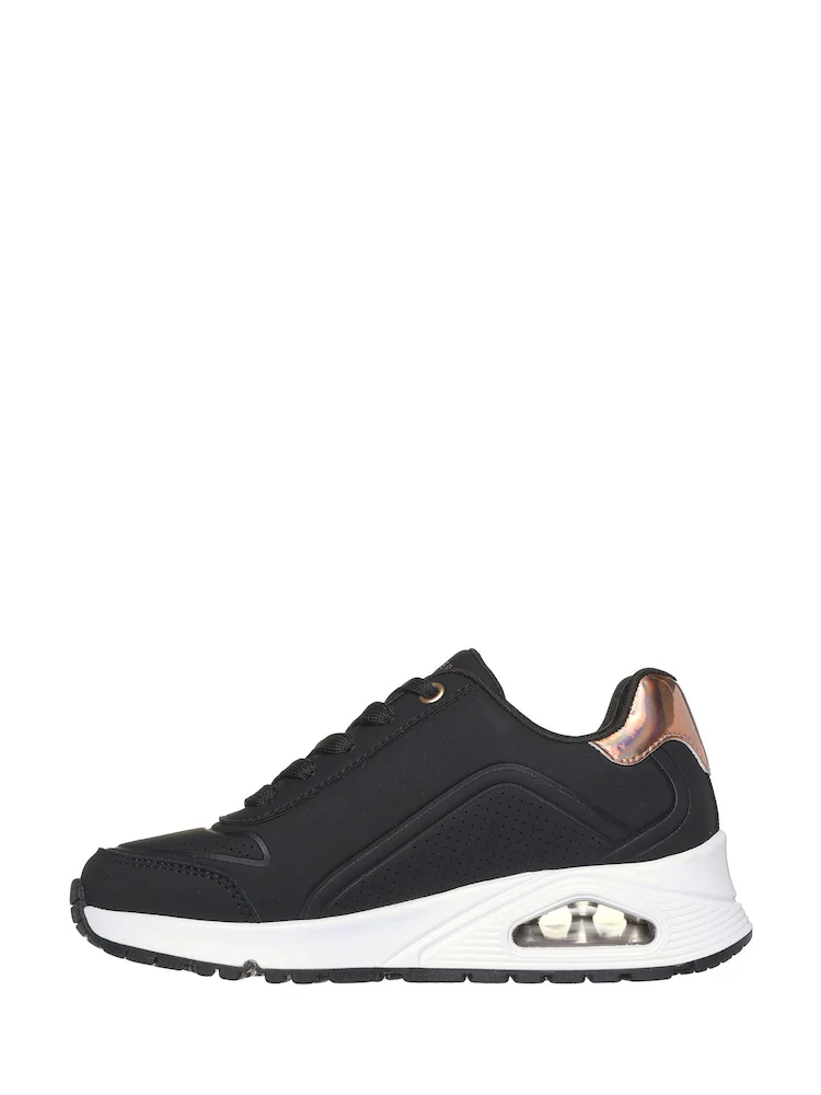 Skechers Girls Uno Gen 1 Sneakers (Black & White)