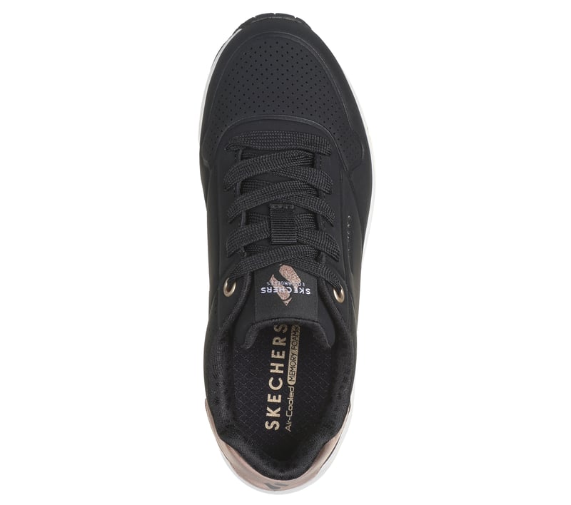 Skechers Girls Uno Gen 1 Sneakers (Black & White)