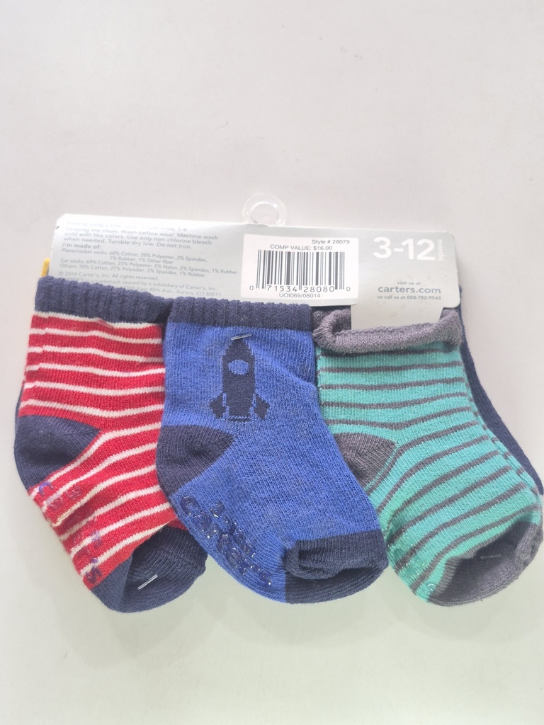 Carter's 6 Pairs Of Socks Boys (3-12m)