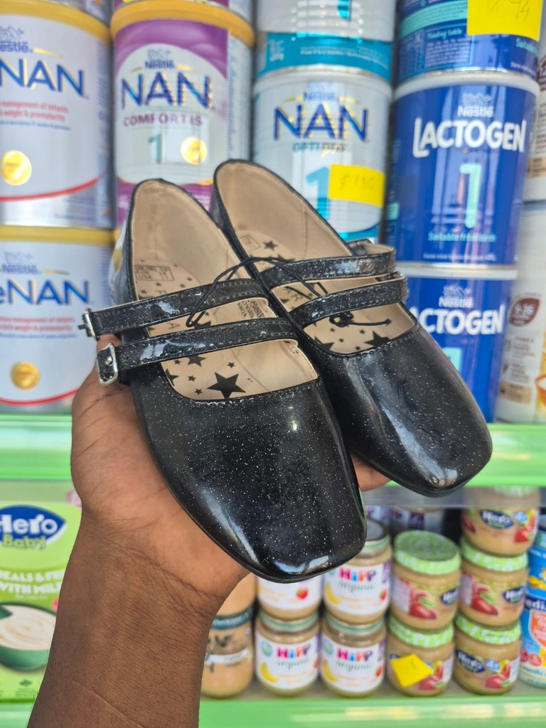 Primark Girls Black Glitter Ballet Shoe 