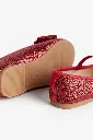 H&M Girls Red Glitter Ballet Shoe 