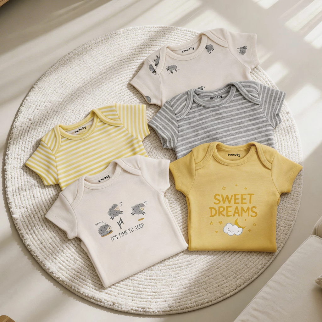 Sunnozy Boy's 5pcs Set Bodysuit  