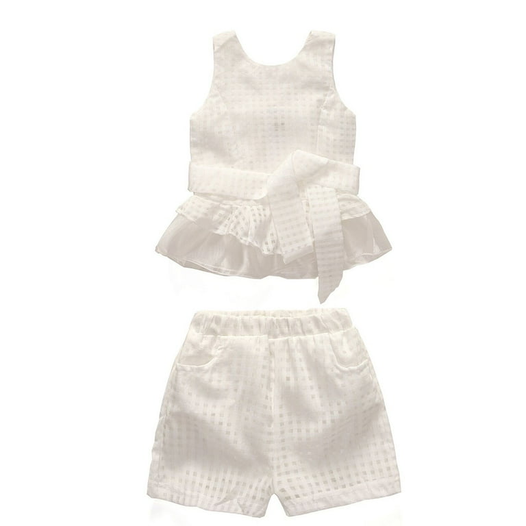Girls White Dress Set