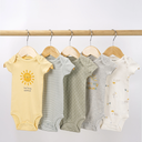 Sunnozy 5pcs Set Girls Bodysuit Short Sleeves