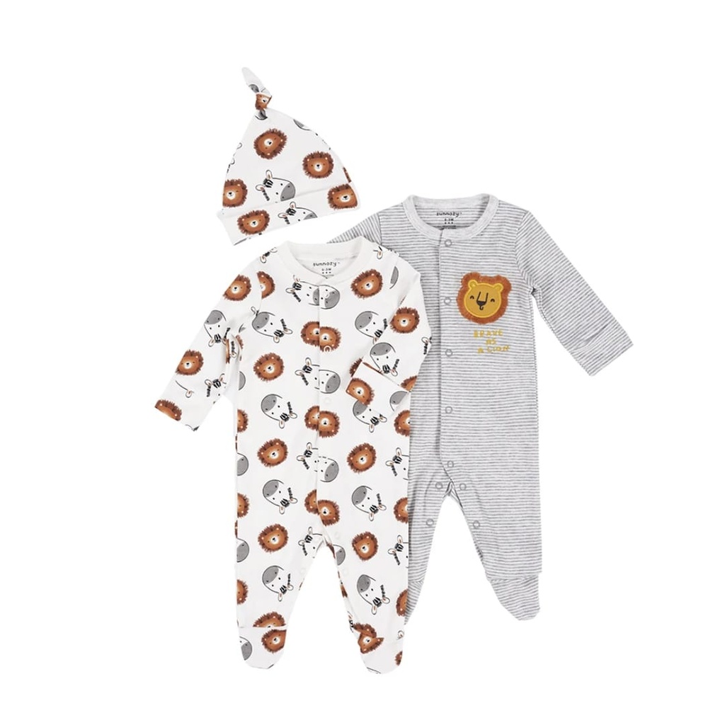 Sunnozy 2pcs Set Sleepsuit With Hat