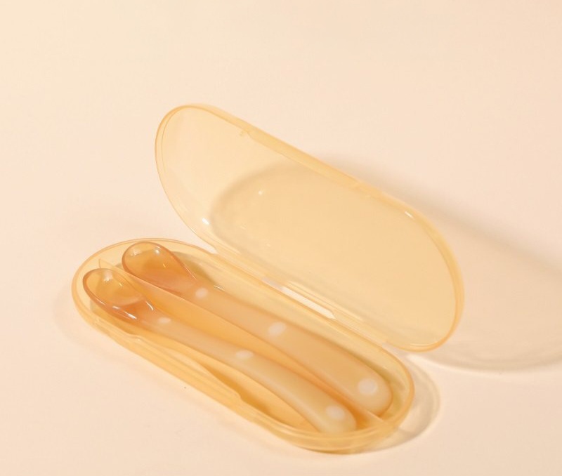 Brown Silicon Baby Spoon 2pcs Set