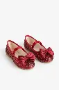H&M Girls Red Glitter Ballet Shoe 