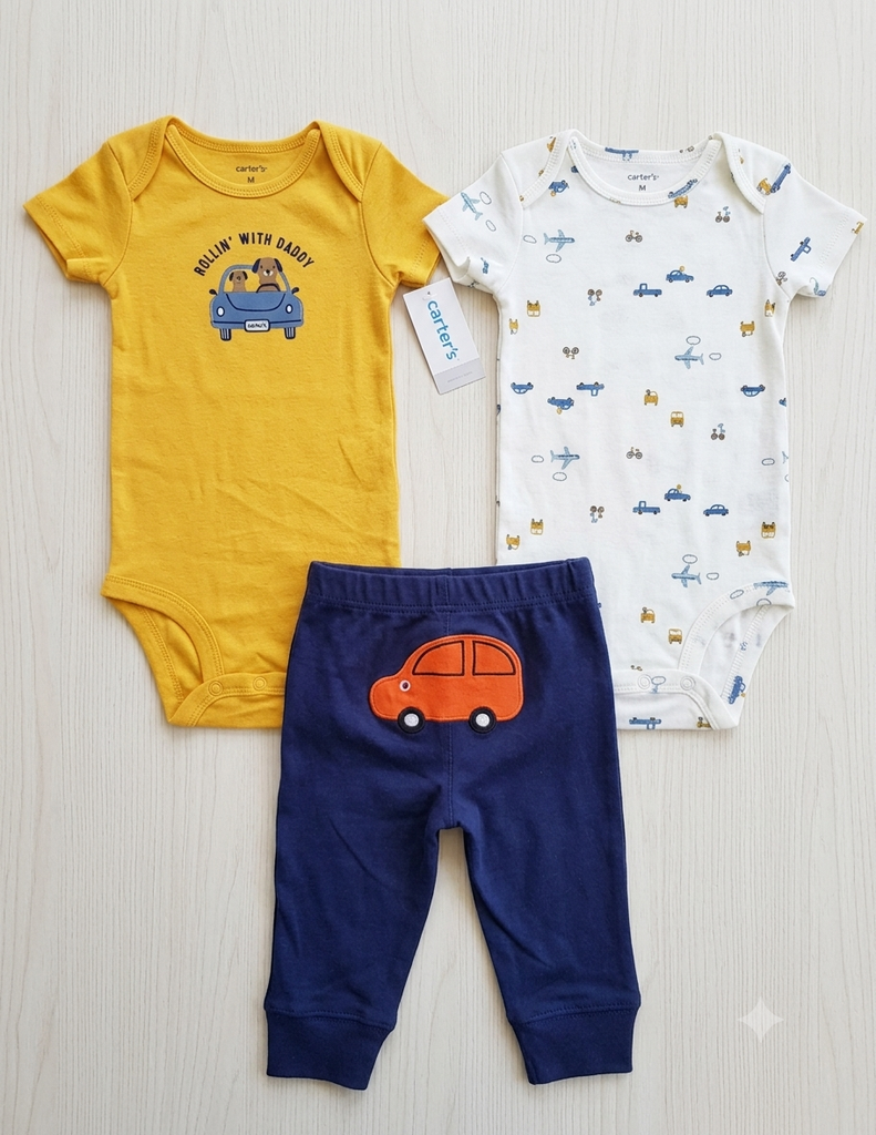 Carter's 3pcs Bodysuit & Jogger Set 