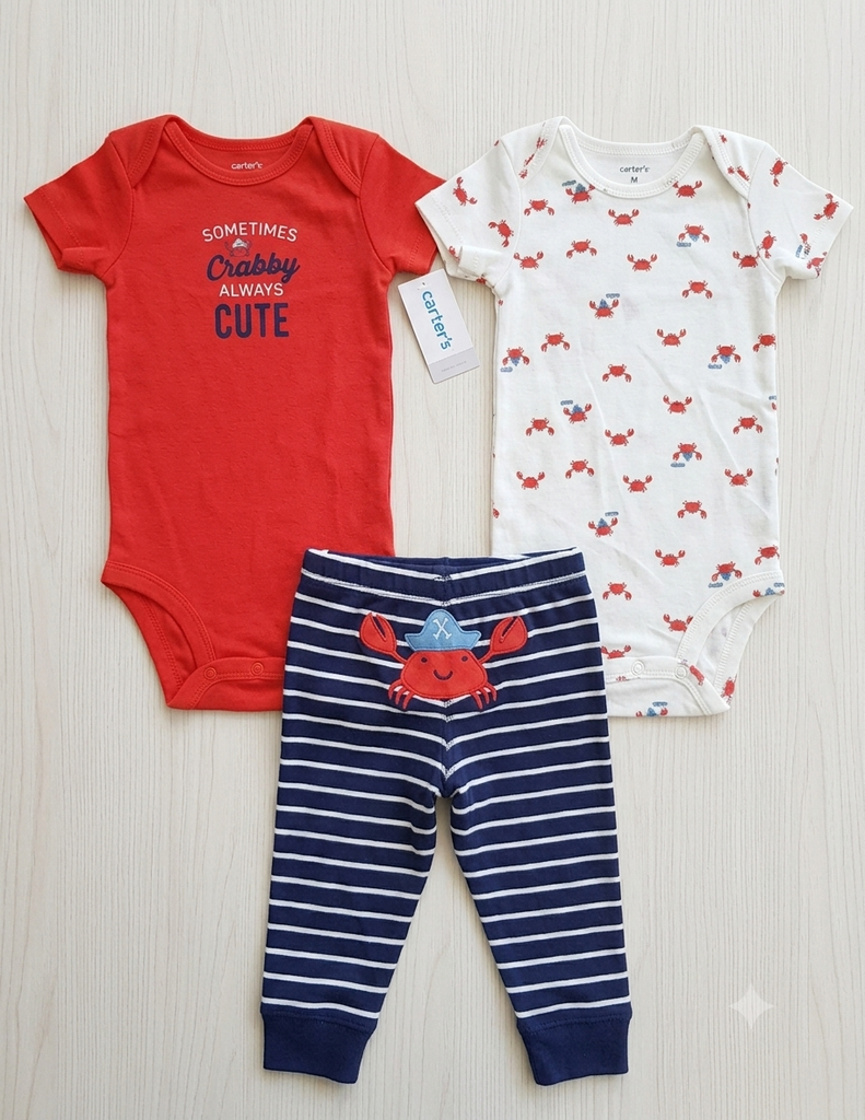 Carter's 3pcs Bodysuit & Jogger Set 