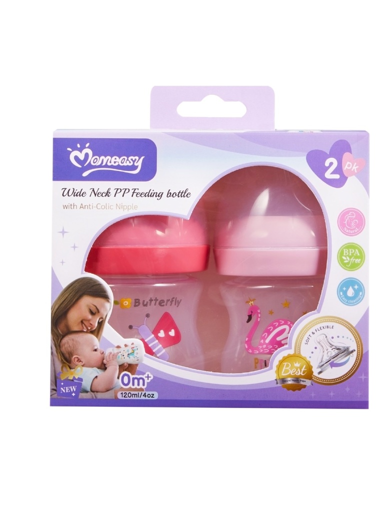 Momeasy Wide- Neck PP Feeding Bottle With Anti-Colic Nipple 