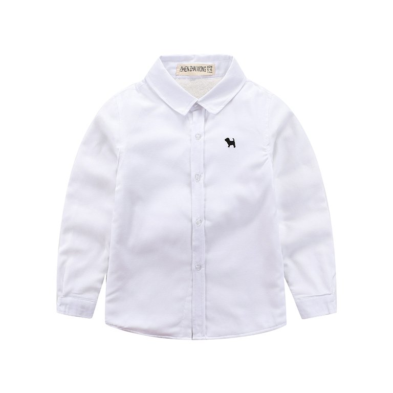 Zhen Zhai Xiong Boys White Long Sleeve Shirt 