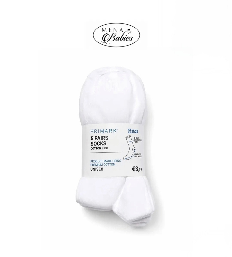 Primark  5pcs Set White Socks