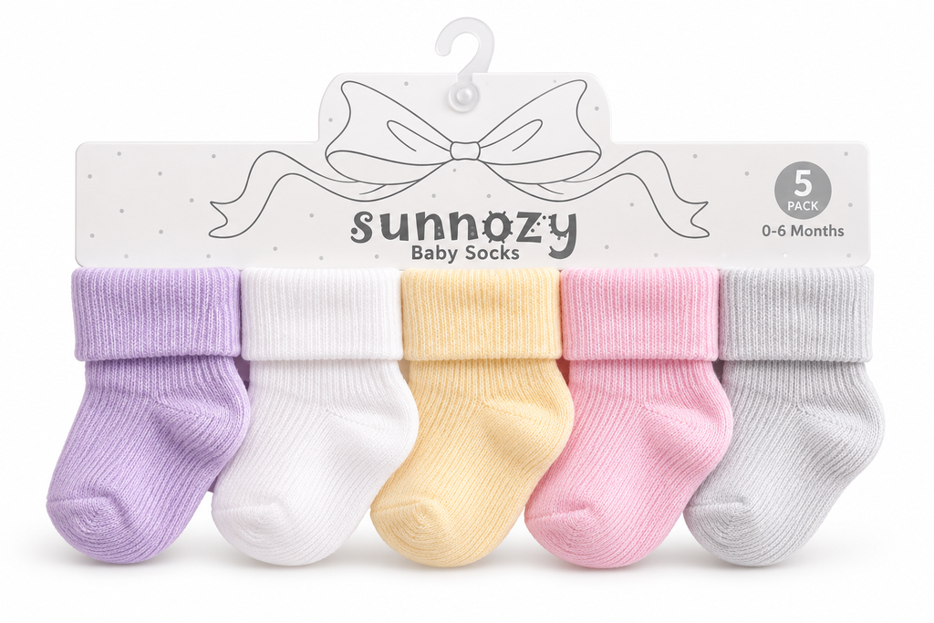 Sunnozy 5pack Baby Girls Socks 