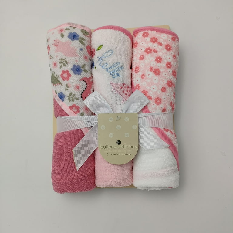 Buttons & Stitches 3pcs Set Hooded Towel 