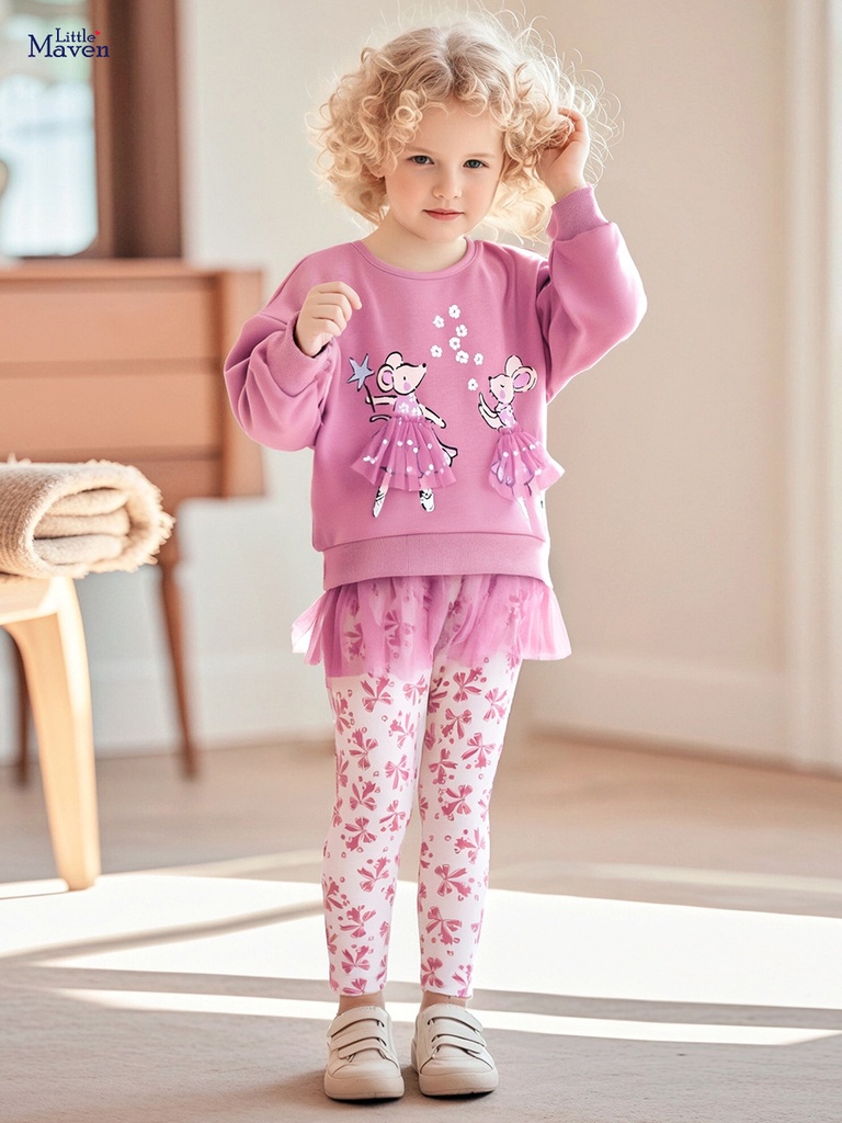 Little Maven girls 2pcs leggings and sweater set 