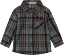Dirkje Checked Shirt With Jogger For Boys- Blue & Caramel Brown
