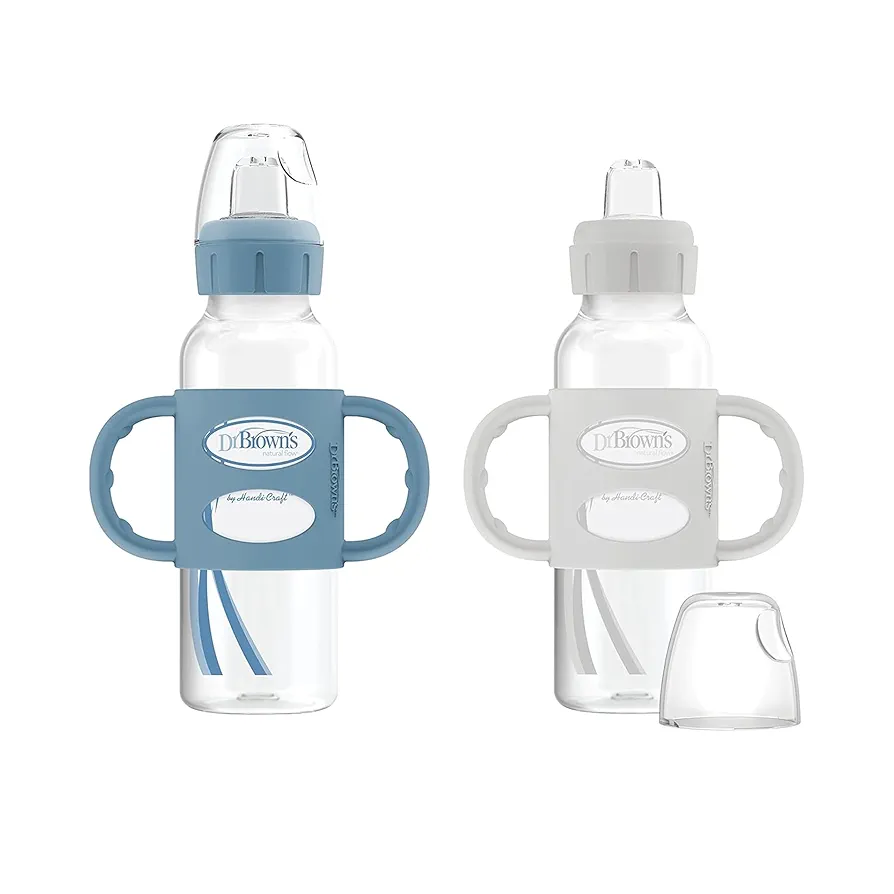 Dr Brown Narrow Sippy Bottle With Silicon Handle 8oz/250ml