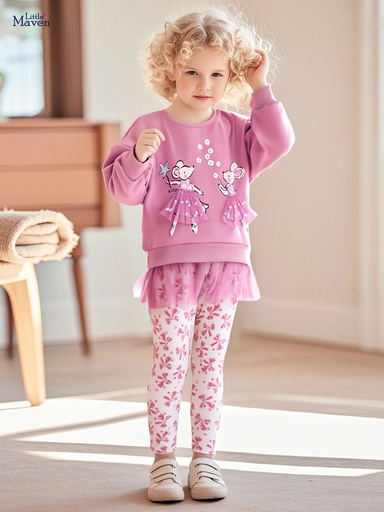 Little Maven girls 2pcs leggings and sweater set 