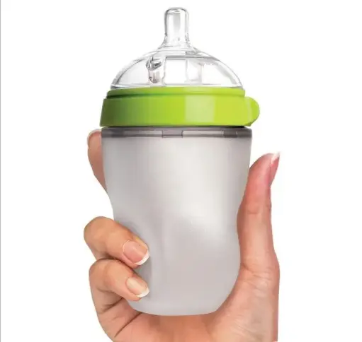 Silicon Baby Feeding Bottle Pink/Green 150ml