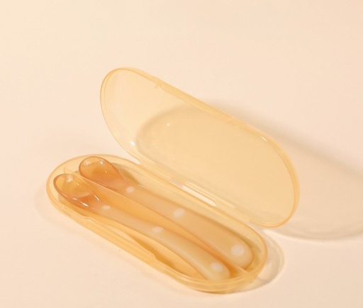 Brown Silicon Baby Spoon 2pcs Set