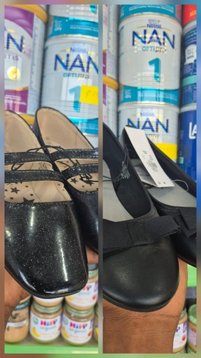 Girls Black Ballet Shoes with Big Bow