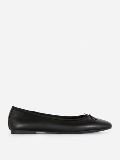 Primark Girls black ballet flat with big bow 