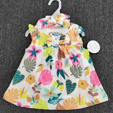 Sunnozy baby girl dress with head band 