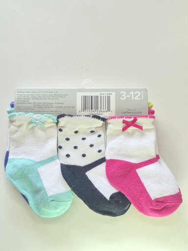 Carter's 6 Pairs Of Socks Girls (3-12m)