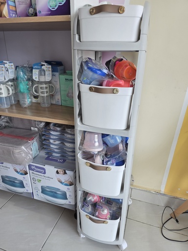 Baby organiser 4 drawer with wheels