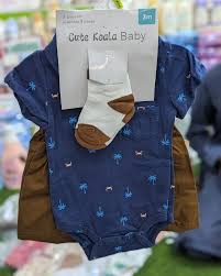 CUTE KOALA baby boys 3pcs set with bandana bib