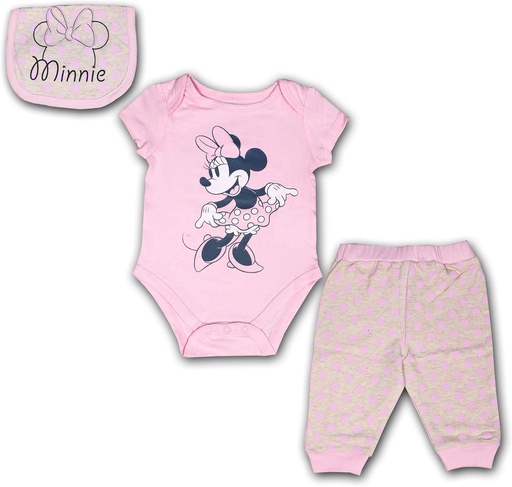 Disney Minnie 4pcs  jogger/bodysuit Set
