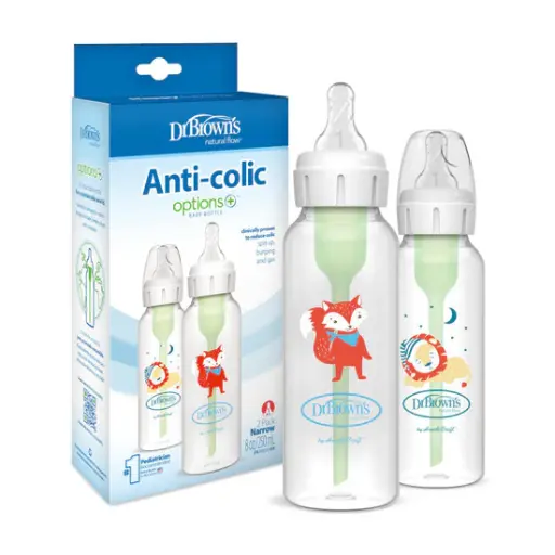 Dr Brown  options Anti-Colic fox and lion 2pcs  Bottle 9Oz