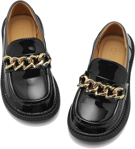 Girls Black Leather Shoes